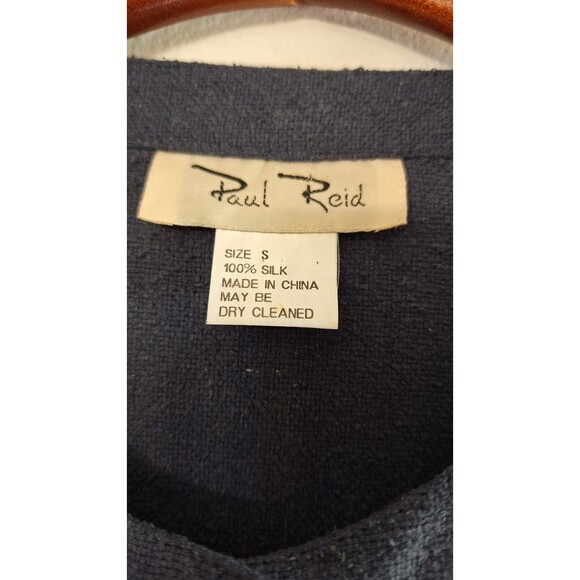 Vtg PAUL REID Silk Textured Button Up Jacket Women Sz S Quiet Luxury Workwear - Picture 3 of 8